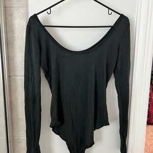 Long sleeve grayish blue bodysuit